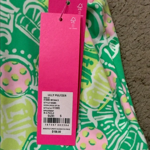 Lilly Pulitzer Green and Pink Spearmint Print Dress - Picture 2 of 4